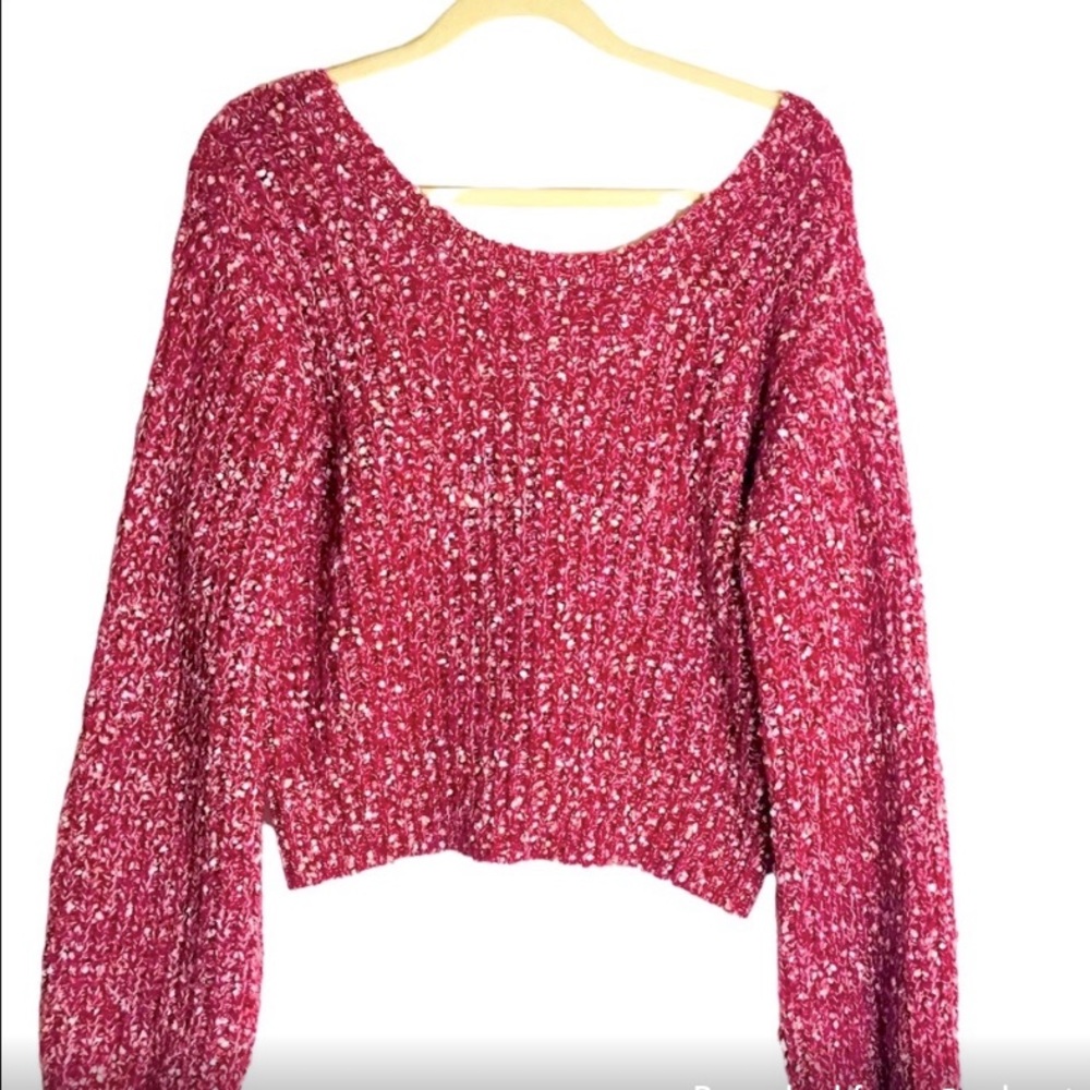 NA-KD sweater knit oversized puffy sleeves off shoulder thick warm- Swedish